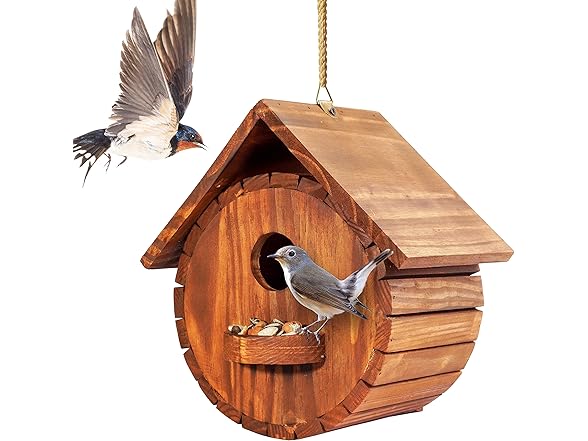 Set of 2 MIXUMON Bird Houses for Outside