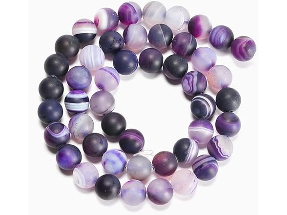 8mm Purple Stripe Agate Loose Beads