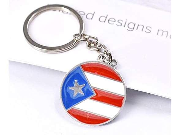Acespeed 2Pcs Puerto Rico Flag Keychain
