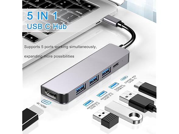 5-in-1 Multiport Adapter with 100W PD