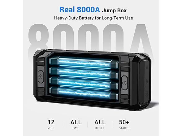 AVAPOW 8000A Battery Jumper Starter 4in HD Display