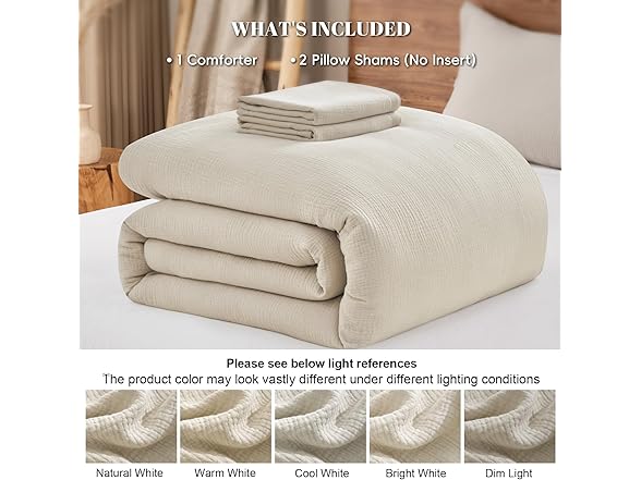 Natural Color Queen Cotton Comforter Set