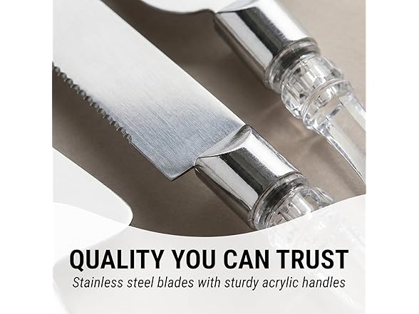 Acrylic & Stainless Steel Wedding Cake Serving Set 