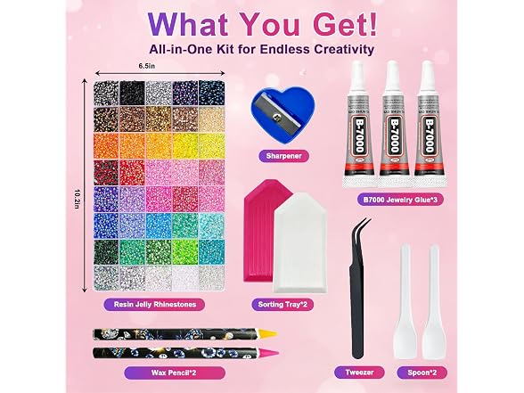 Jsqianfei Bedazzling Kit 40000Pcs