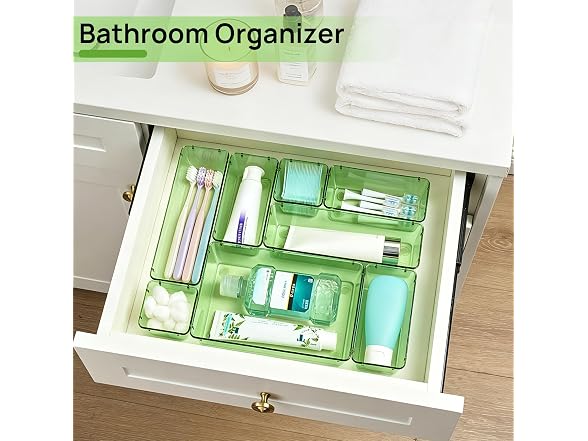 Vtopmart Clear Green 25 PCS Plastic Drawer Organizer