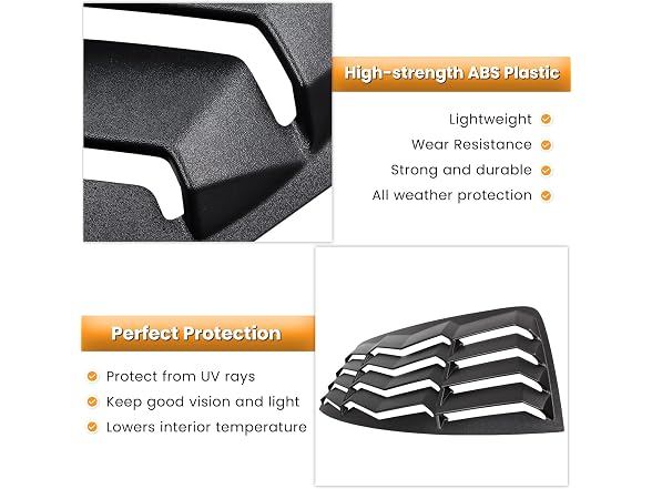 E-cowlboy Rear+Side Window Louvers for Dodge Cu