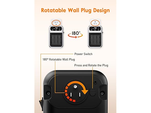 Givebest Cyber 800W Plug in Heater with ECO Mode Save Energy