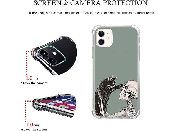 Vusbvelnot Cat and Skull Case
