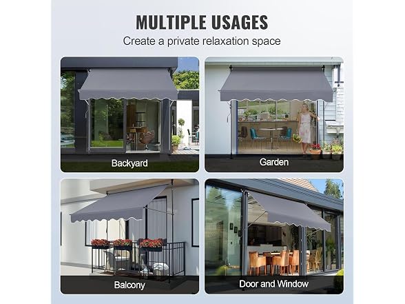 Manual Retractable Awning, 78" Outdoor