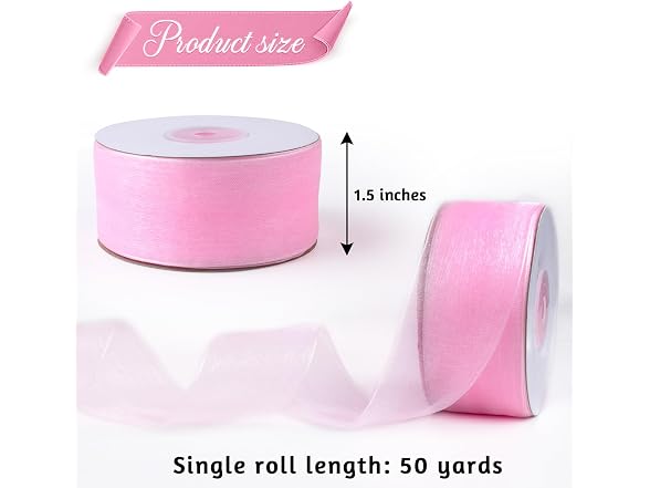 Black Organza Sheer Ribbon 1-1/2 Inch