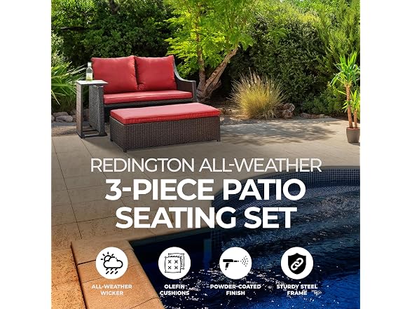 Four Seasons Courtyard Redington Chic 3 Piece Patio Set
