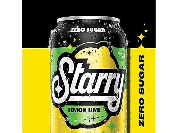12PK Starry Zero Sugar Lemon Lime Soda, 12 Fl Oz Cans
