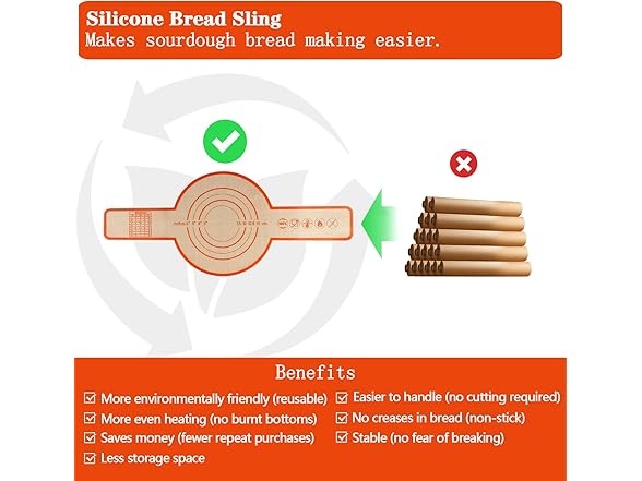 UBeesize 2 Pack Thickened Silicone Bread Sling