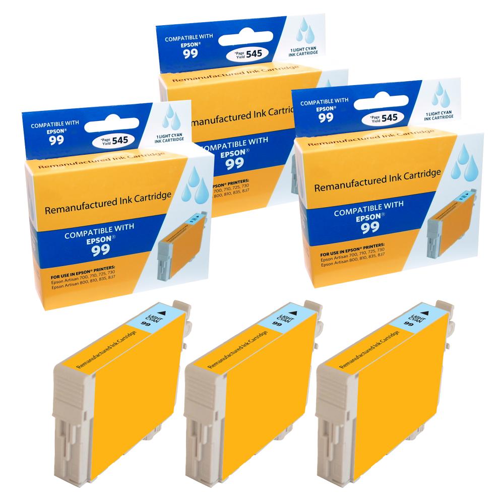 Compatible Epson 99 Light Cyan Ink Cartridge (3 Pack) - Gallery 2