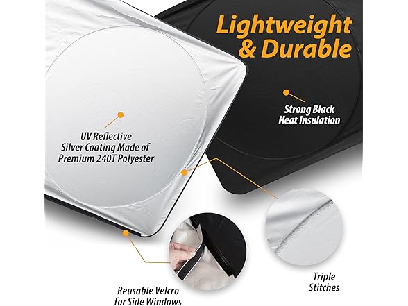 Zone Tech SS0025 Semi-Truck Sunshade for Windshield Grey