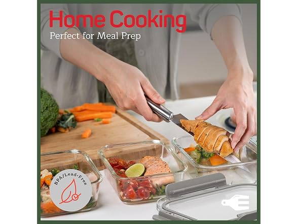 Emporio Kitchen Borosilicate Glass Food Storage Containers Gray