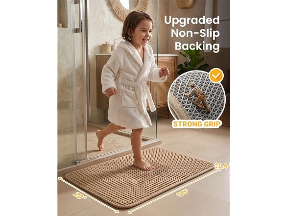 Furicher Non Slip Waffle Bath Mat