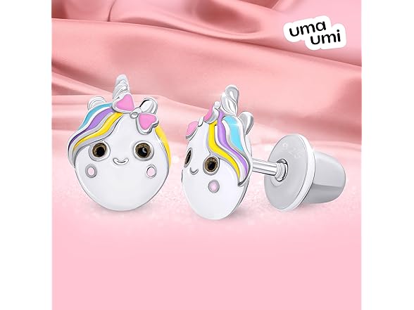 UmaUmi 925 Unicorn Face Studs Girls