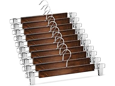 $23.99, Was $59.99, 60% Off! Zober Wooden Pant Hangers w/Clips 20Pk dealfomo