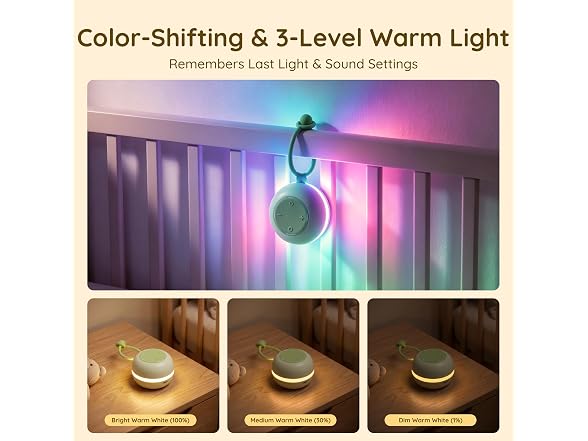 Portable Baby Sound Machine with RGB