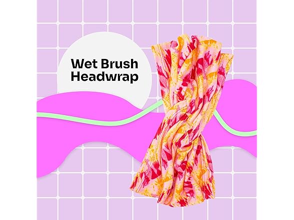 Wet Brush Headwrap Pink Tie Dye, 1CT