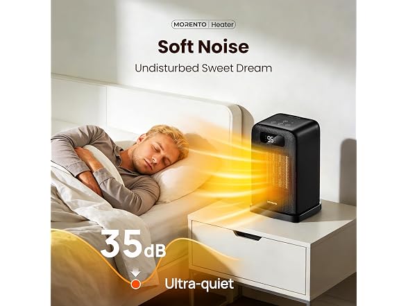 MORENTO Space Heater for Indoor Use Black