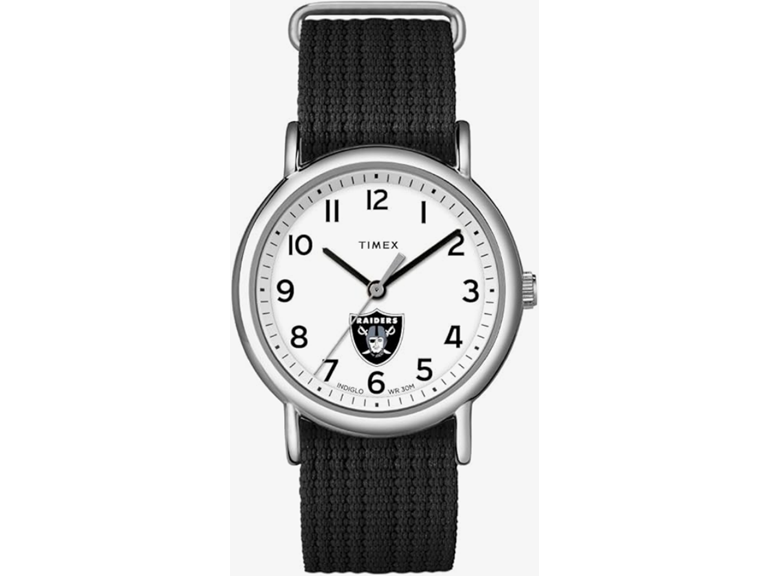 Timex Unisex Weekender 38mm Watch - Las Vegas Raiders with Slip-Thru Single Layer Strap