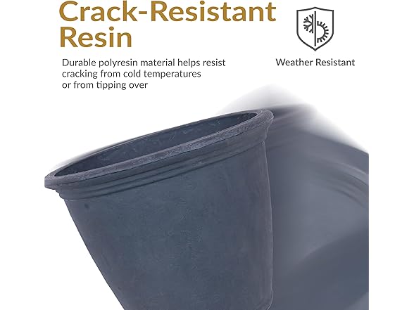 Sunnydaze 24-Inch Anjelica Large Plastic Pot 2pk