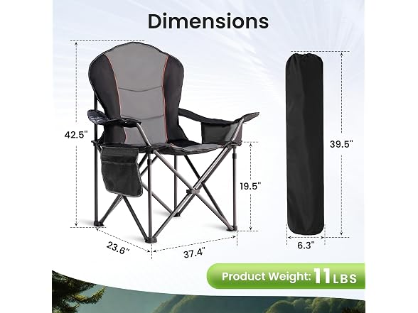 Suptinwear 2-Pack Oversized Camping Chair