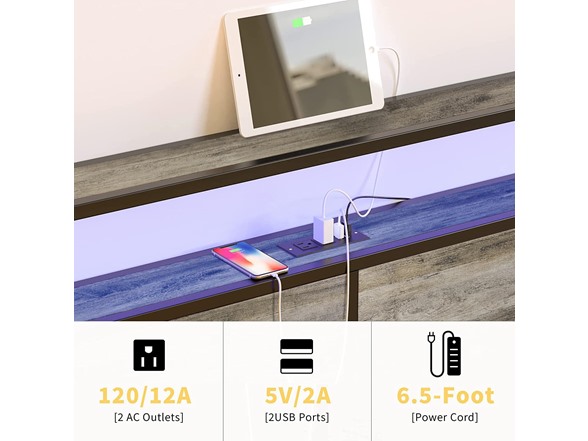 HAUSOURCE LED Bed Frame Queen Size