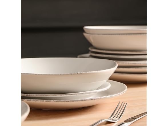 Stone Lain Essence 12-Piece Dinnerware Set Stoneware, White