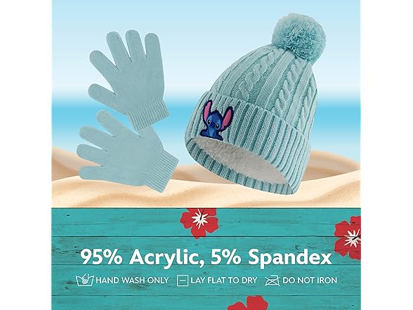 Disney Stitch Beanie Hat and Gloves Set