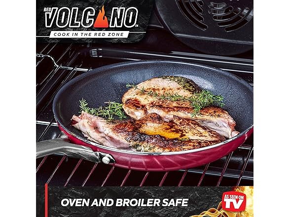 Red Volcano Textured Ceramic Nonstick, 14 Piece Set