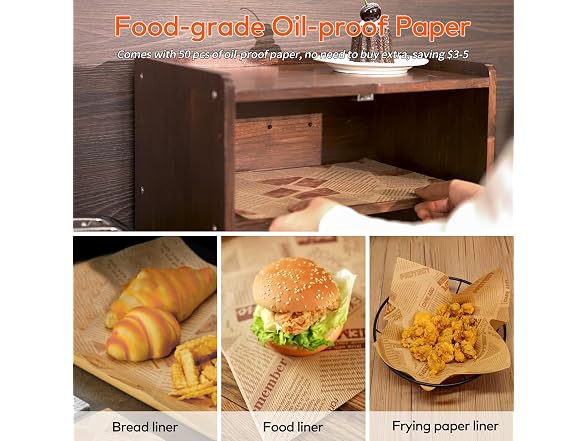 Wood Bread Box for Kitchen Countertop