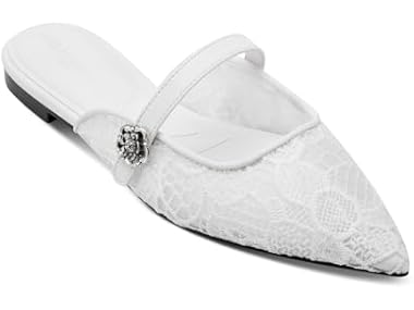 $19.99, Was $129, 84% Off! KARL LAGERFELD Women's Vadyn Pointed Toe Flat Loafer Mules dealfomo
