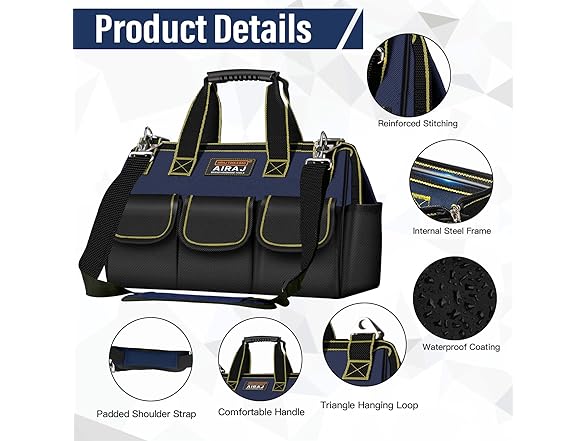 AIRAJ 18 Inch Tool Bag