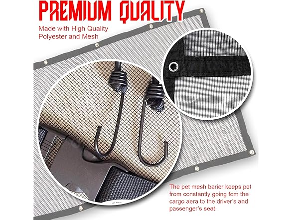 Zone Tech PE0006 Back Seat Pet Mesh Net Medium