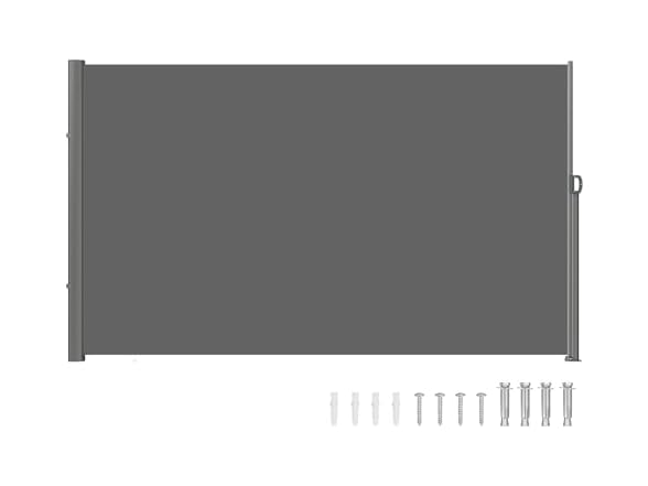 Retractable Side Awning, 63''x 118'' Aluminum