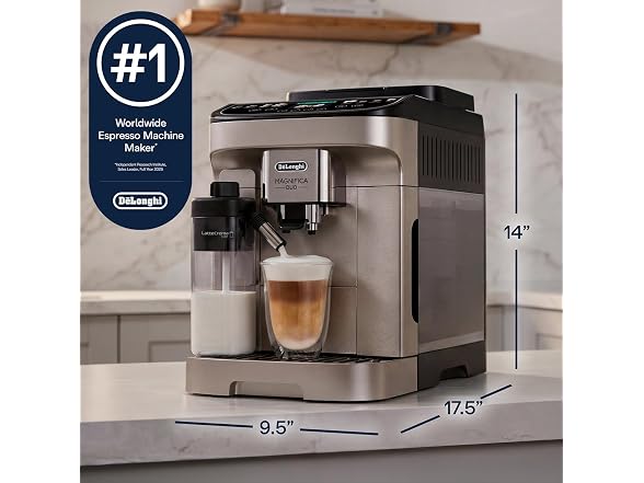 De'Longhi Magnifica Duo Espresso Machine, Frother, Silver