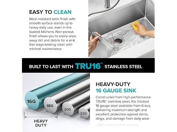 KRAUS Stainless Steel 30 in 16 Gauge