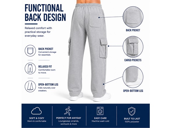Womens Open Bottom Fleece Sweatpants