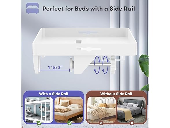 AUZONIMICS Bedside Shelf w/Cup Holder