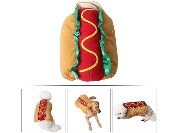 ULTECHNOVO Hot Dog Doggie Pet Costume, Funny