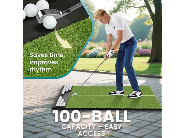 Golfpar Golf Hitting Mat with Ball Tray