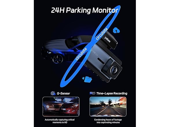 Pelsee P3 4K Dash Cam Front and Rear
