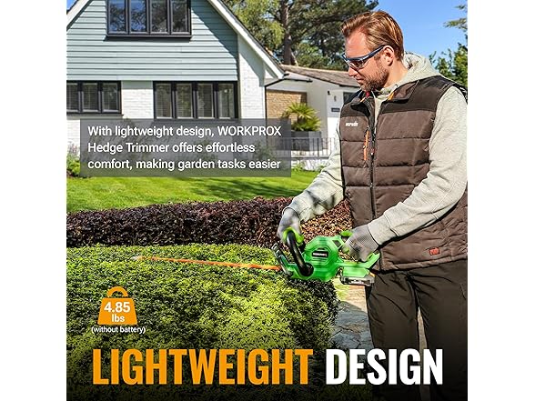 WORKPROX Cordless Hedge Trimmer Blue and Green