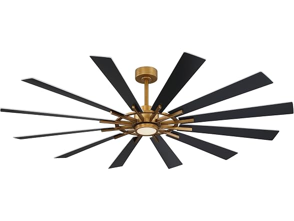 Parrot Uncle 72 Inch Large Windmill Ceiling Fan Gold