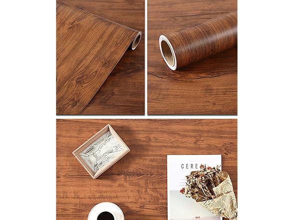 UPREDO Brown Oak Wood Grain Wallpaper