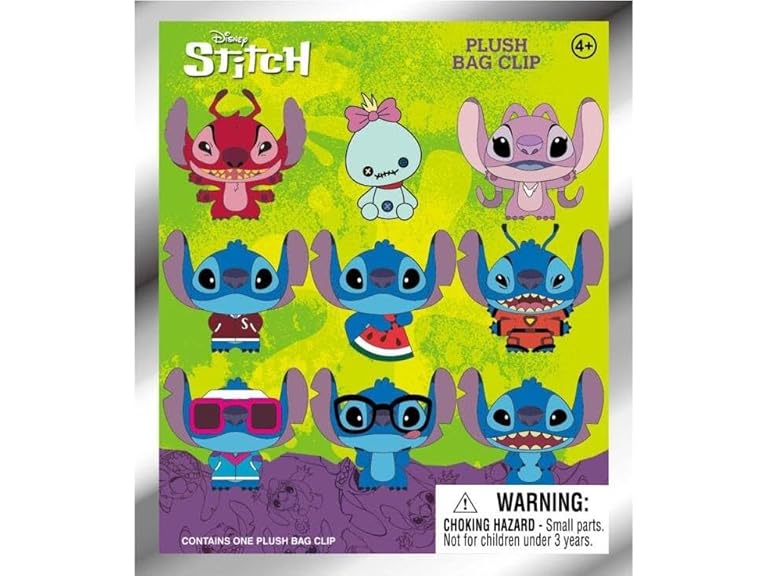 Disney Stitch Plush Bag Clip, Set of 24