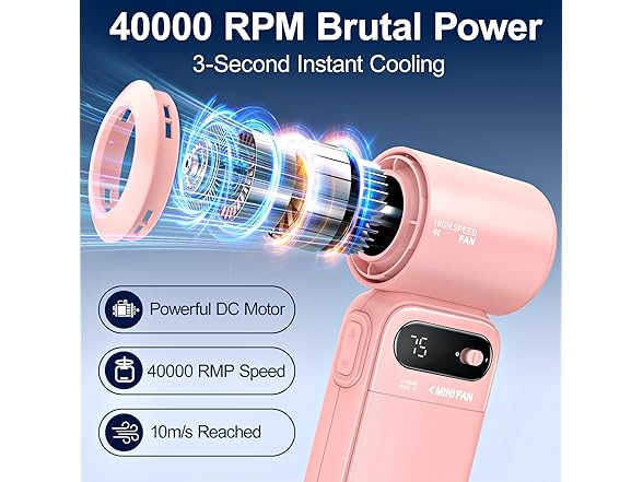 Handheld Fan 40000 RPM Turbo